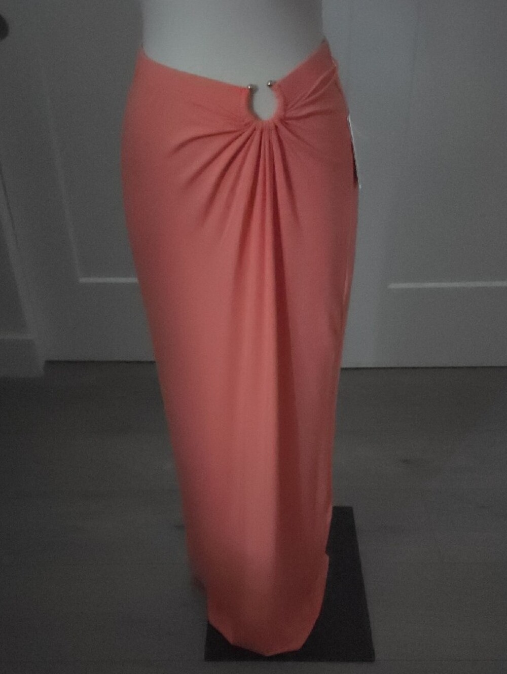 Good American brand women’s orange  Twist-Front Maxi Skirt size M new with tags